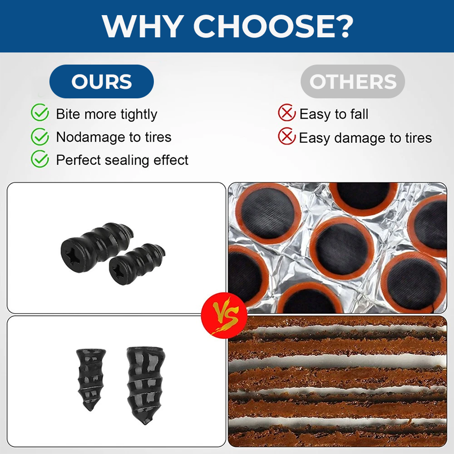 🔥 Last Day 50% OFF 🔥 Self-Sealing Tire Repair Rubber Nails Kit with 2 Sizes