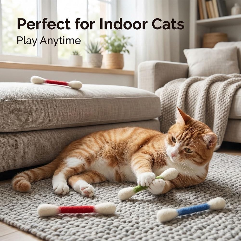 🎁[Buy 1 Get 3 FREE]❤️For happy, healthy, and active indoor cats🐱Swabs Large Size Cat Toys with Catnip