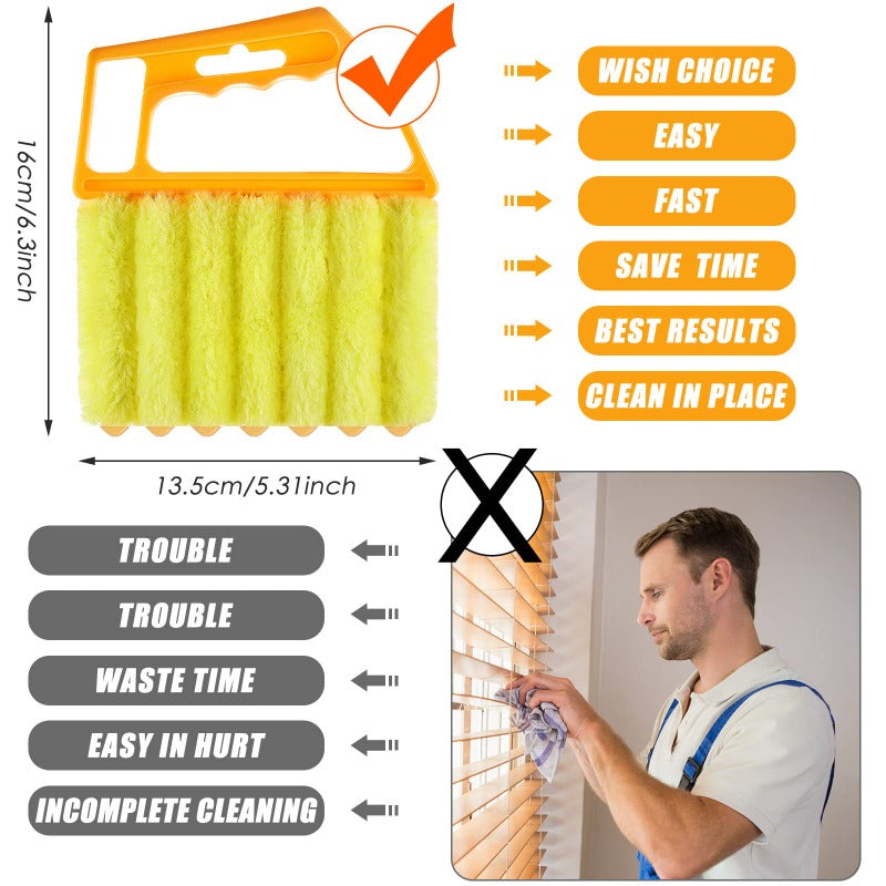 🚨🚨Buy 2 Get 1 FREE –  Perfect for every room in your house!🏠 | 7-Finger Magic Blind Cleaner Brush ✨ Clean 6 Slats at Once! 10X Faster Efficiency ⏱️