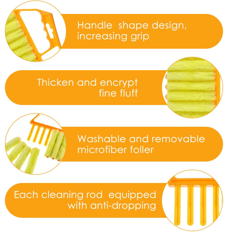 🚨🚨Buy 2 Get 1 FREE –  Perfect for every room in your house!🏠 | 7-Finger Magic Blind Cleaner Brush ✨ Clean 6 Slats at Once! 10X Faster Efficiency ⏱️