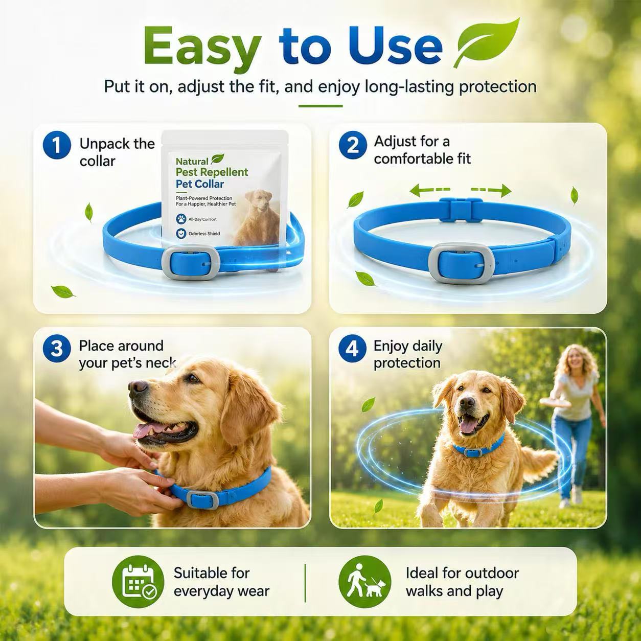 Natural Essential Oil Pet Pest Repellent Collar