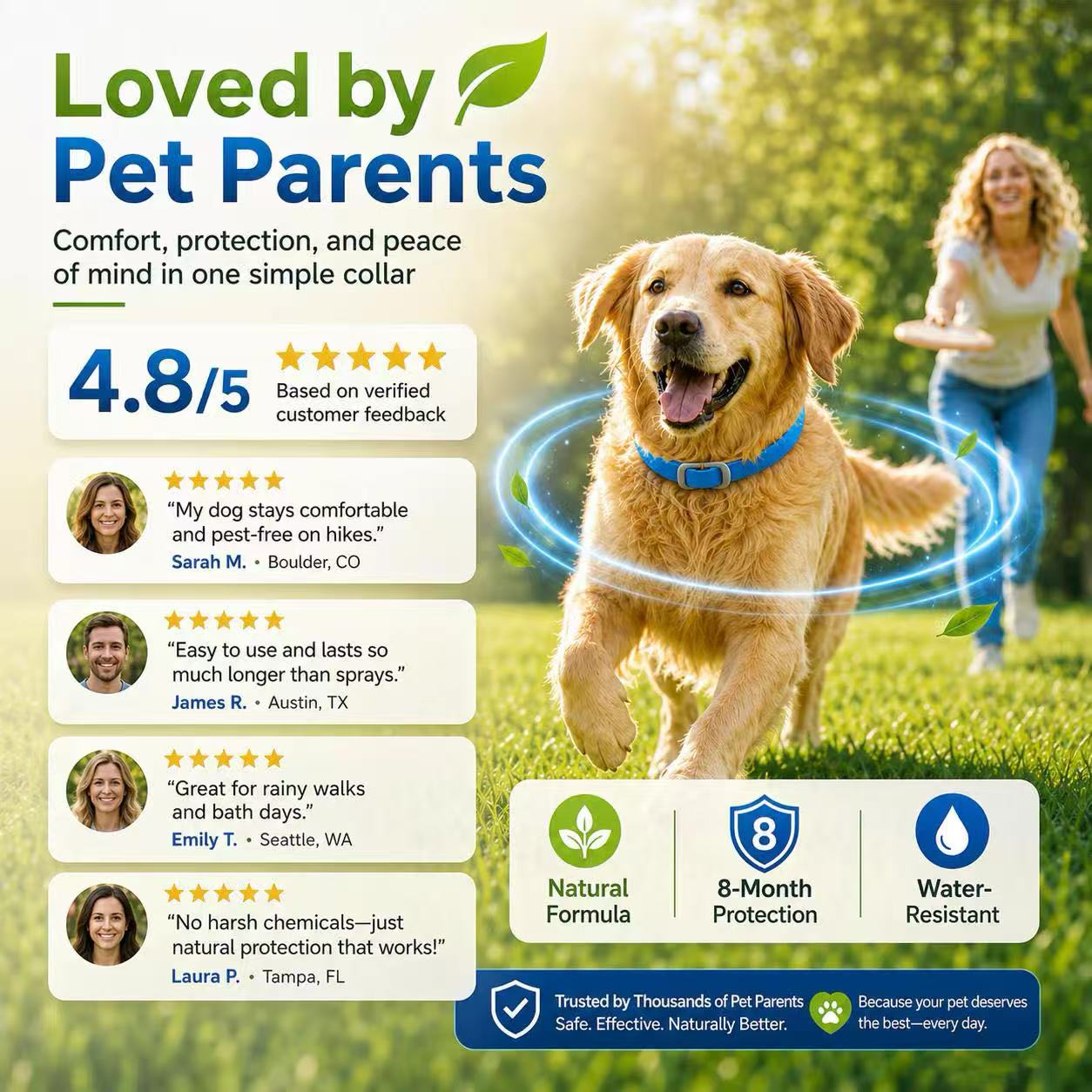 Natural Essential Oil Pet Pest Repellent Collar