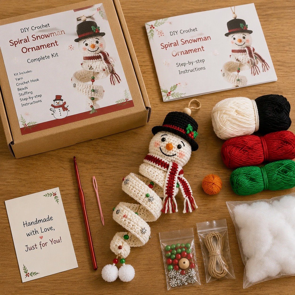 🔥HOT SALE🔥49% OFF - 🎅🌲Crochet Snowman Spiral Oranment DIY Kit