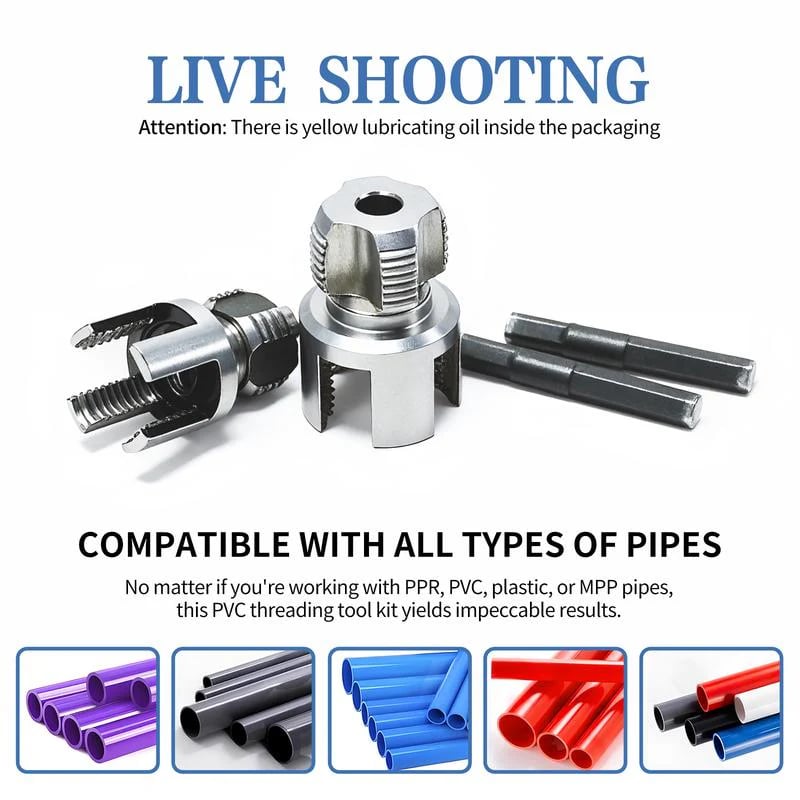 2026 New Upgrade🔥 - Pipe Tapping and Threading Tool |🔧 Dual-Specification Compatible