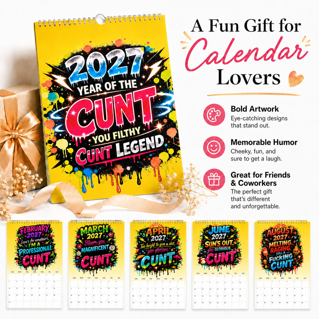 💥Early Bird Sale — 49% OFF🎁2027 Year of the Cunt Wall Calendar – Bold Graffiti Humor Calendar📆🌟