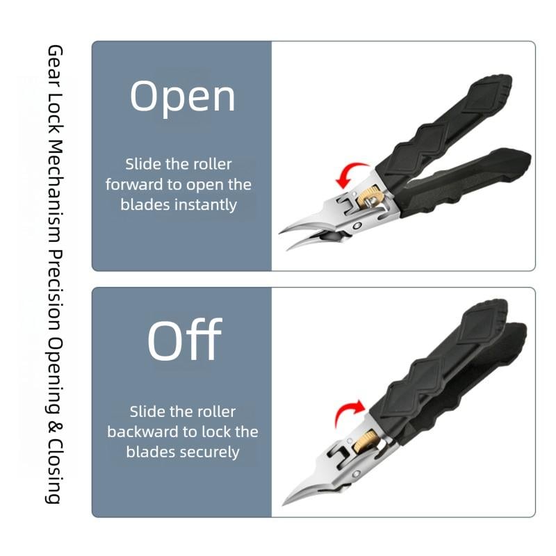 🔥Don’t miss out! 50% OFF ends in hours -Black Anti-Slip Grip Gear Lock Nail Clipper Set with Ultra-Sharp Tips for Precise Access to Nail Grooves