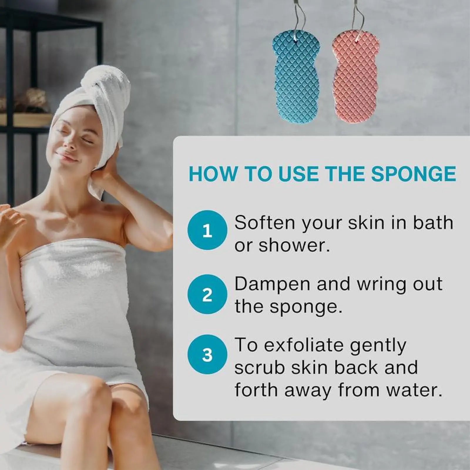 Buy 1 Get 1 FREE 🎁！✨ Say Goodbye to Rough Skin! 3D Painless Exfoliating Sponge 🛁