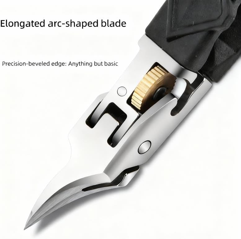 🔥Don’t miss out! 50% OFF ends in hours -Black Anti-Slip Grip Gear Lock Nail Clipper Set with Ultra-Sharp Tips for Precise Access to Nail Grooves