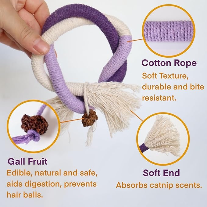 😻Catnip Chew Rope Toy – Natural, Safe Tooth Cleaner for Indoor Cats