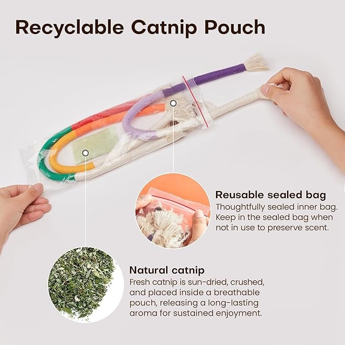 😻Catnip Chew Rope Toy – Natural, Safe Tooth Cleaner for Indoor Cats