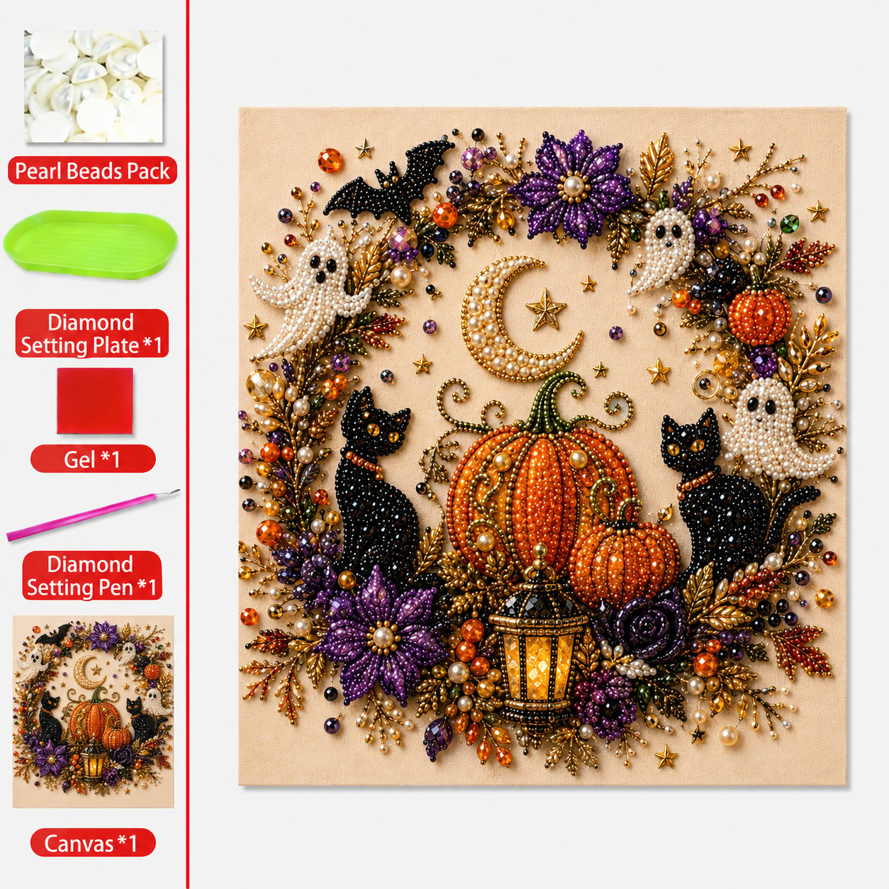 🔥 Last Day 49% OFF – 👻✨ Halloween Pearl Art DIY Kit – Turn Tiny Pearls into Spooky-Cute Magic (📦Buy 2 Free Shipping)