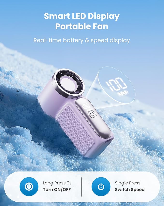 🔥 50% OFF Today! 16900 RPM Turbo Handheld Fan ❄️ Pocket-Sized AC (10-Hr Battery)