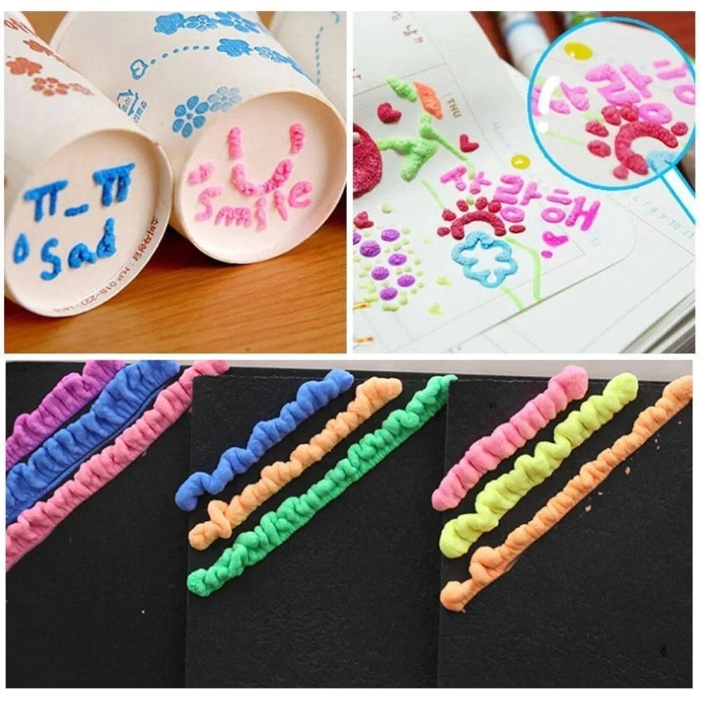 🖍️ Christmas Hot Sale 49% OFF🎁Magic Puffy Bubble Pens, Heat Activated Popcorn Pens DIY 3D Art Marker for Kids Crafts