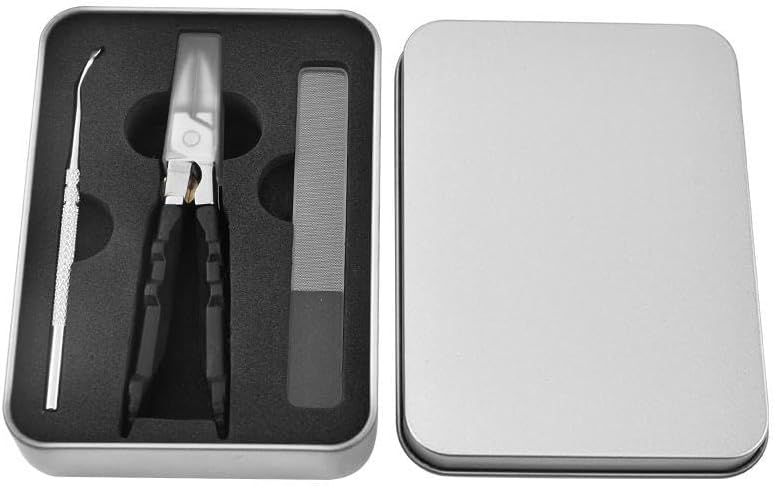 🔥Don’t miss out! 50% OFF ends in hours -Black Anti-Slip Grip Gear Lock Nail Clipper Set with Ultra-Sharp Tips for Precise Access to Nail Grooves