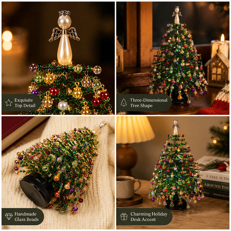 Mini Tabletop DIY Beaded Christmas Tree Craft Kit | Handmade Holiday Home Decor