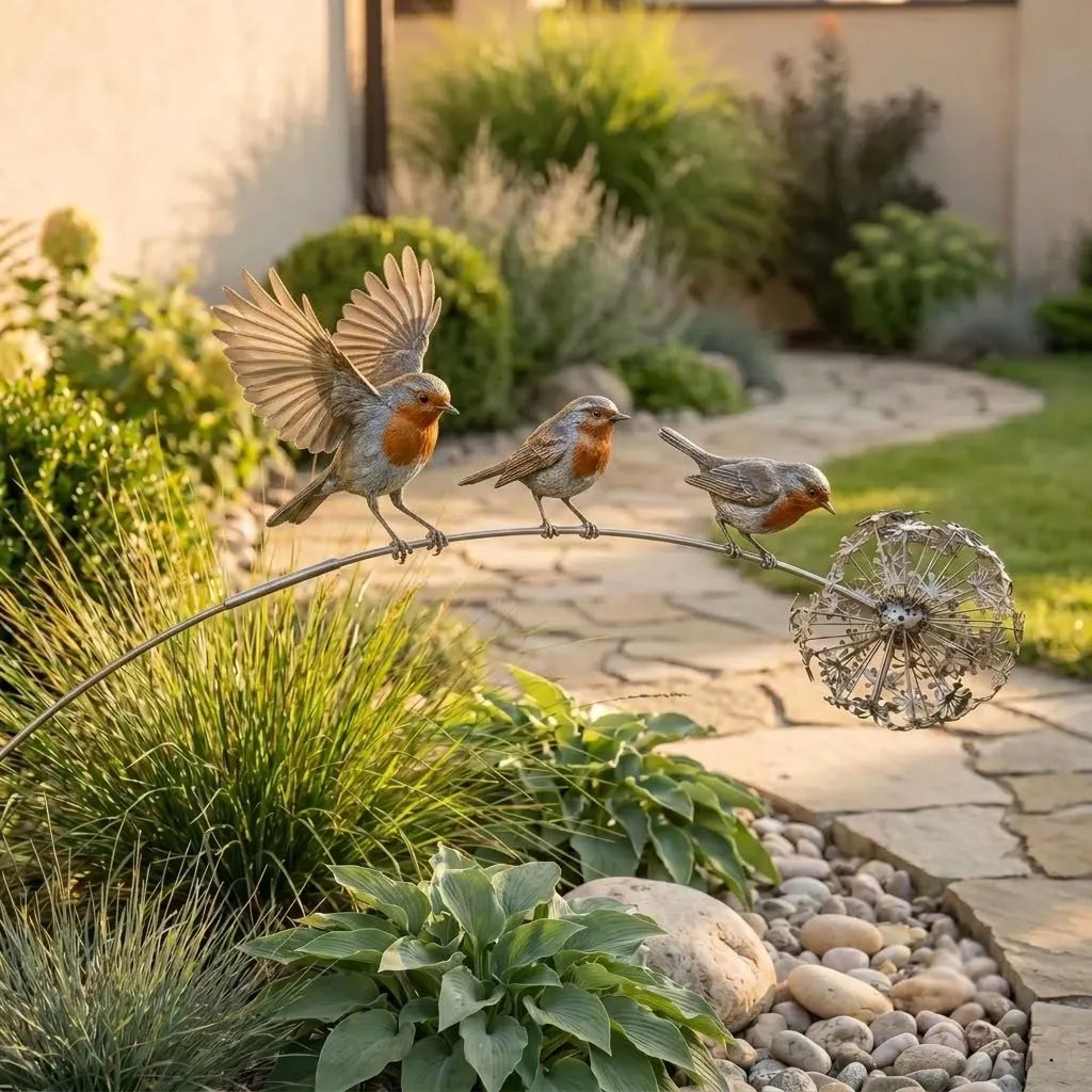 🔥 Last Day 50% OFF 🔥🕊️Robin Memorial Garden Stake – “Loved Ones Are Near”