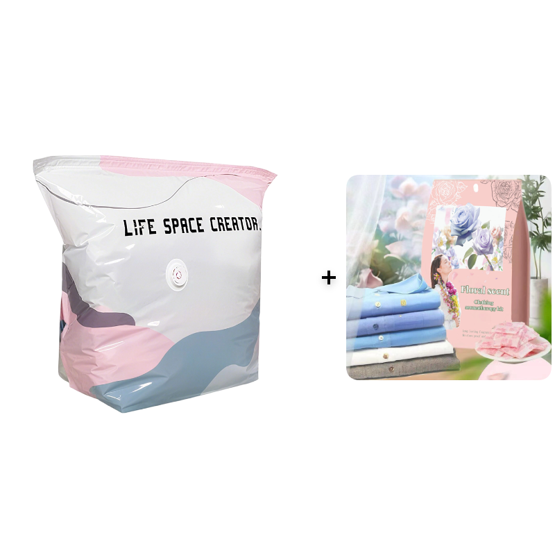Buy 1 Get 1 FREE ⏳ No-Pump Large Vacuum Compression Bags 🏡 Maximize Your Space NOW! 🚀💨