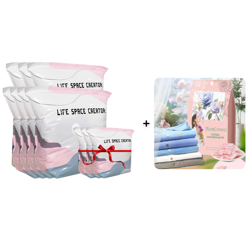 Buy 1 Get 1 FREE ⏳ No-Pump Large Vacuum Compression Bags 🏡 Maximize Your Space NOW! 🚀💨