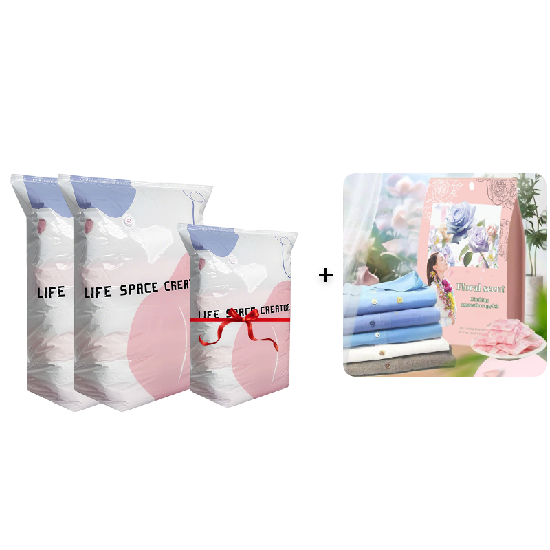 Buy 1 Get 1 FREE ⏳ No-Pump Large Vacuum Compression Bags 🏡 Maximize Your Space NOW! 🚀💨