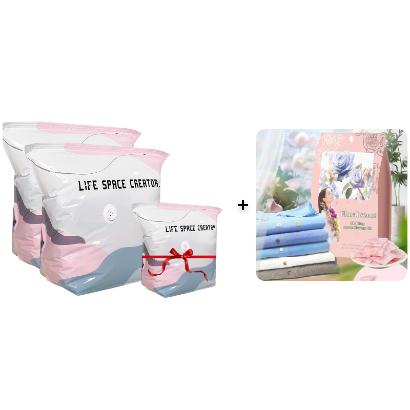 Buy 1 Get 1 FREE ⏳ No-Pump Large Vacuum Compression Bags 🏡 Maximize Your Space NOW! 🚀💨