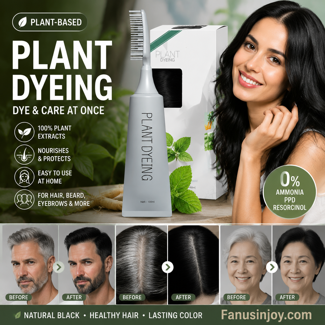Plant-Based Comb Hair Dye