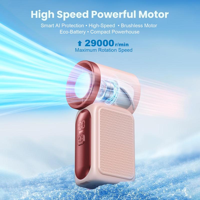 🔥 50% OFF Today! 16900 RPM Turbo Handheld Fan ❄️ Pocket-Sized AC (10-Hr Battery)