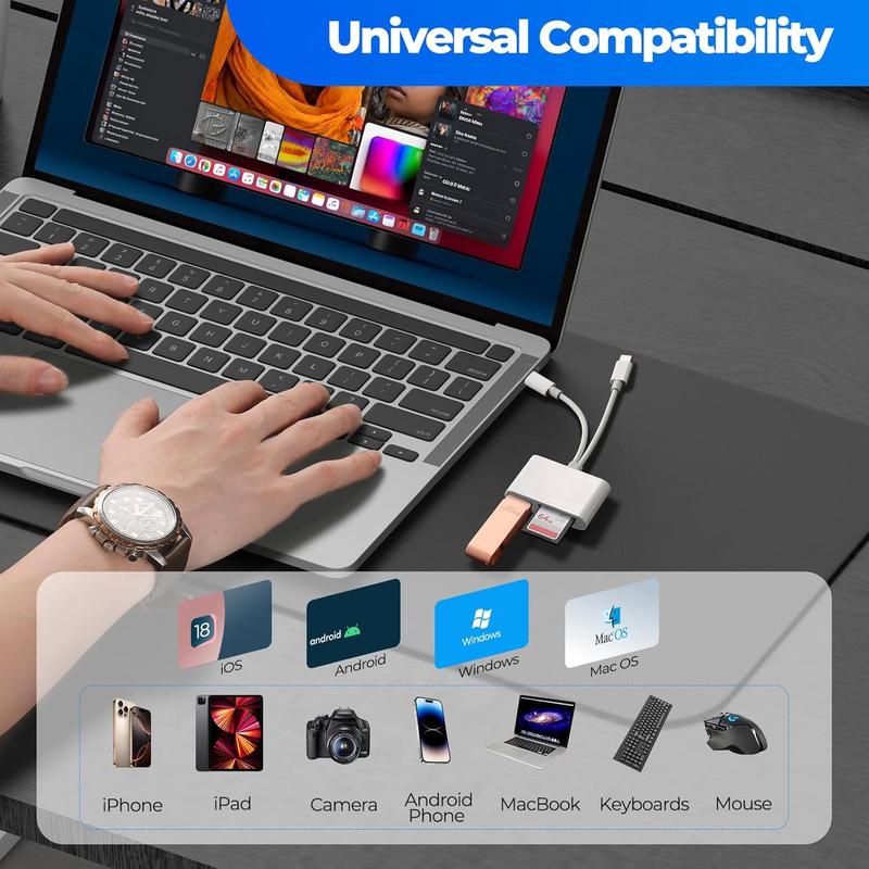 🔥 [Buy 1 Get 1 FREE]! 5-in-1 Dual Port Card Reader for iPhone & USB-C ⚡️