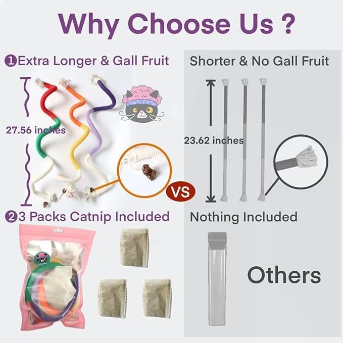 😻Catnip Chew Rope Toy – Natural, Safe Tooth Cleaner for Indoor Cats