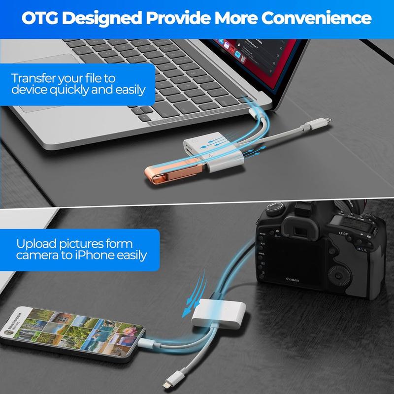 🔥 [Buy 1 Get 1 FREE]! 5-in-1 Dual Port Card Reader for iPhone & USB-C ⚡️