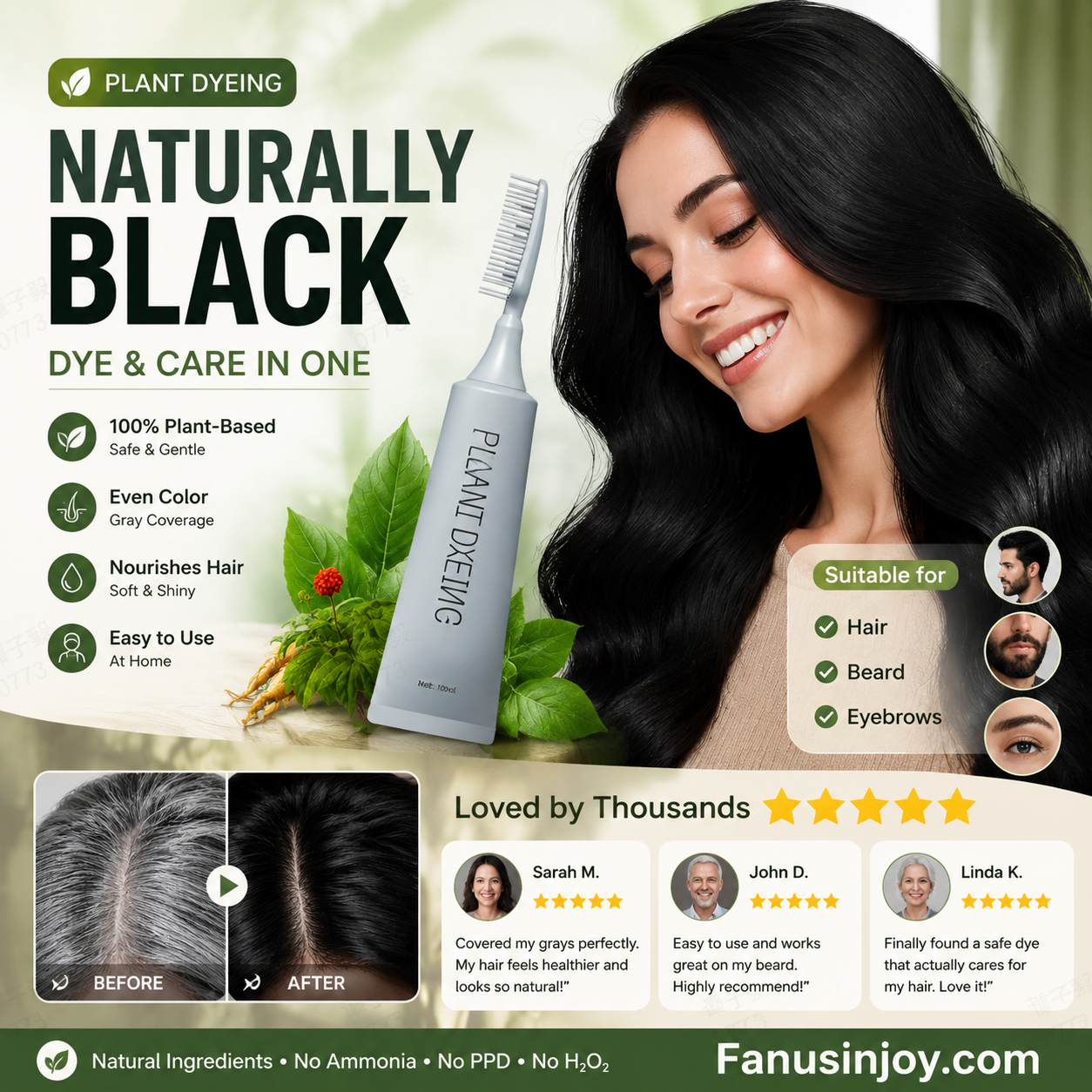 Plant-Based Comb Hair Dye