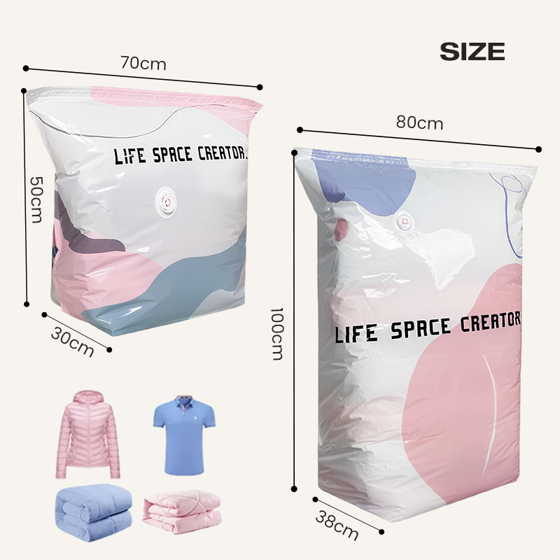 Buy 1 Get 1 FREE ⏳ No-Pump Large Vacuum Compression Bags 🏡 Maximize Your Space NOW! 🚀💨