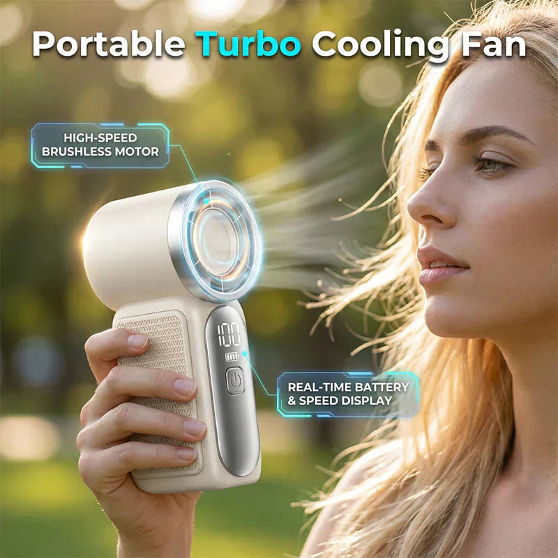 🔥 50% OFF Today! 16900 RPM Turbo Handheld Fan ❄️ Pocket-Sized AC (10-Hr Battery)
