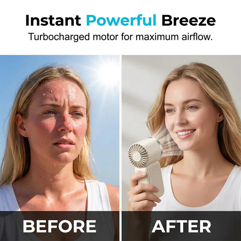 🔥 50% OFF Today! 16900 RPM Turbo Handheld Fan ❄️ Pocket-Sized AC (10-Hr Battery)