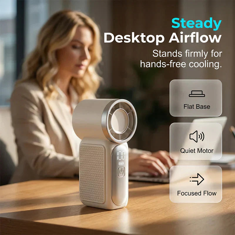 🔥 50% OFF Today! 16900 RPM Turbo Handheld Fan ❄️ Pocket-Sized AC (10-Hr Battery)