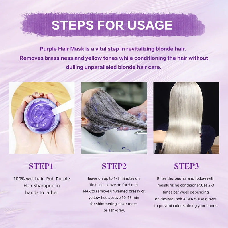 🎁 BUY 2 GET 1 FREE 💜 Banish Brassy Tones! Moisturizing Purple Hair Mask