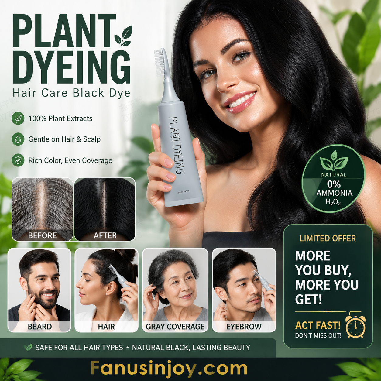 Plant-Based Comb Hair Dye